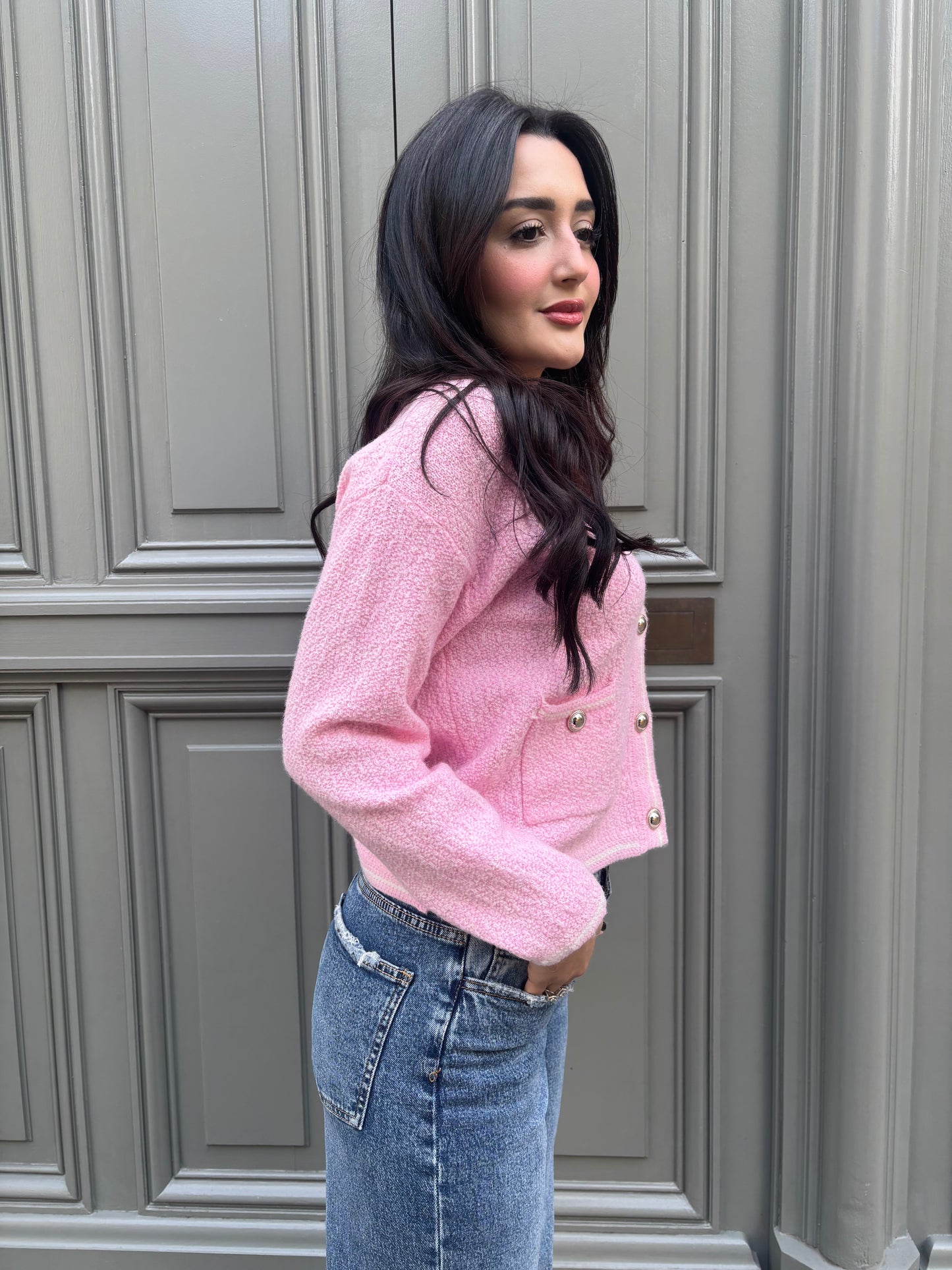 Cardigan Rose Bonbon