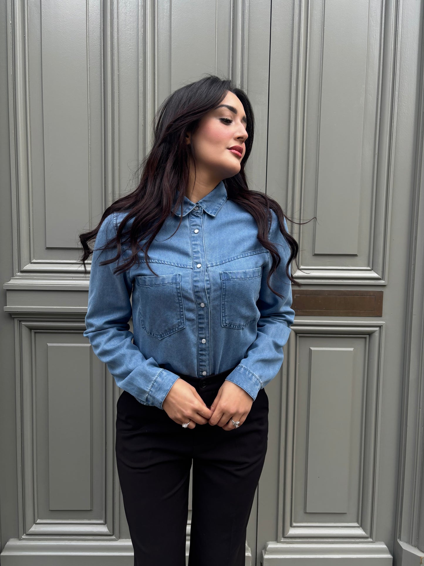 Chemise Bleu en Denim | Col Classique