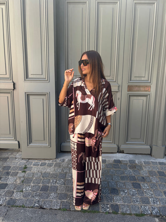 CHEMISE ALBA MARRON